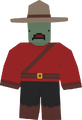Zombie with RCMP clothing.