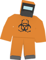 Zombie with a biohazard suit.